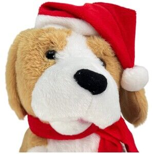 Animated Christmas Dog Sings Jingle Bells While Swaying Easy On/Off 10" Tested
